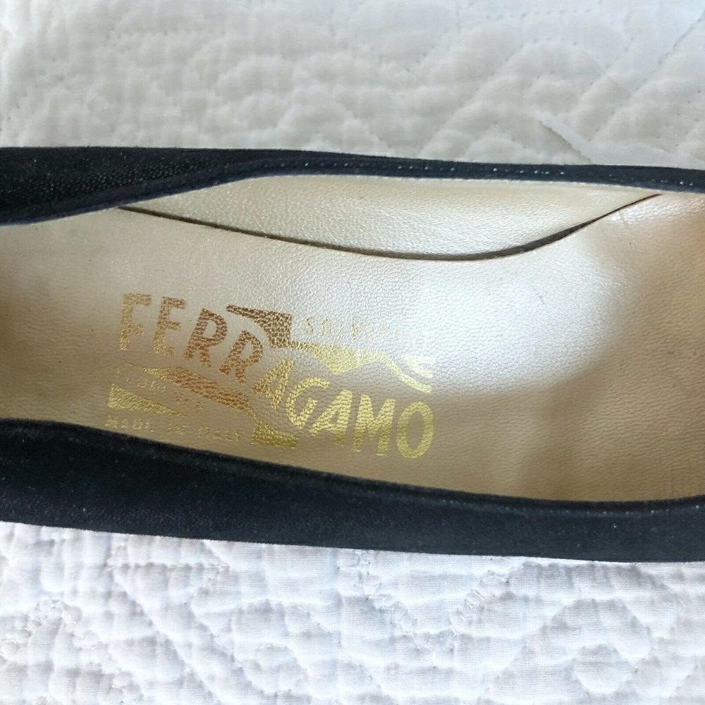 Salvatore Ferragamo Black Sparkle 2" Heels 6.5 AAA - Picture 7 of 12
